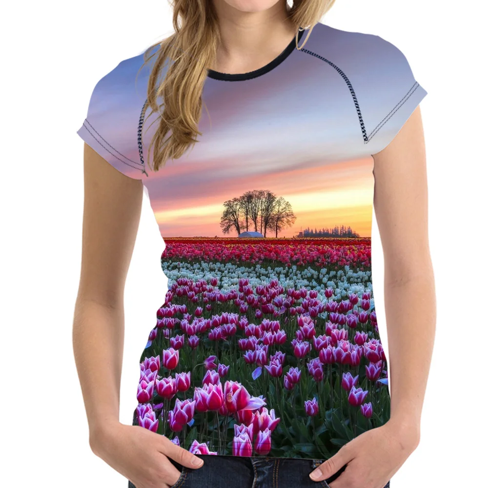 FORUDESIGNS Wholesale tulip T-shirt 3D Floral Flower Tee Shirts for Women Girls T Shirts Female Short Sleeve Elastic Slim Tees
FORUDESIGNS Wholesale tulip T-shirt 3D Floral Flower Tee Shirts for Women Girls T Shirts Female Short Sleeve Elastic Slim Tees