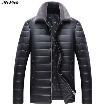 

New Men Fur Collar Slim PU Leather Coats Motorcycle Style Urban Classic Jackets 0622-07