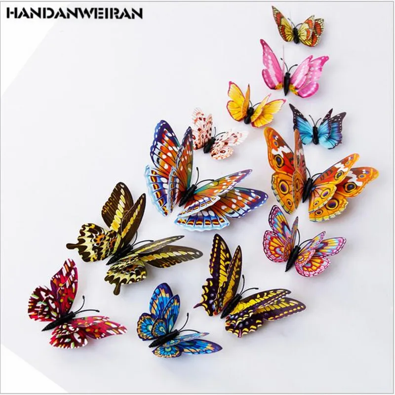 12Pcs Butterflies For Decoration Wall Stickers On The Wall Luminous Stereo Double PVC 3D Butterfly Stickers For Livingroom
12Pcs Butterflies For Decoration Wall Stickers On The Wall Luminous Stereo Double PVC 3D Butterfly Stickers For Livingroom