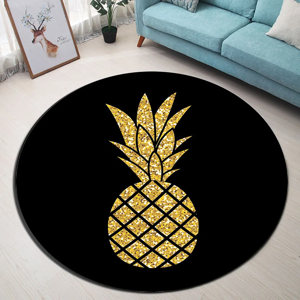 LB Non-slip Gold Glitter Pineapple Black Round Floor Door Mat Area Rug Carpet Living Room Home For Children's Bedroom Bathroom
LB Non-slip Gold Glitter Pineapple Black Round Floor Door Mat Area Rug Carpet Living Room Home For Children's Bedroom Bathroom