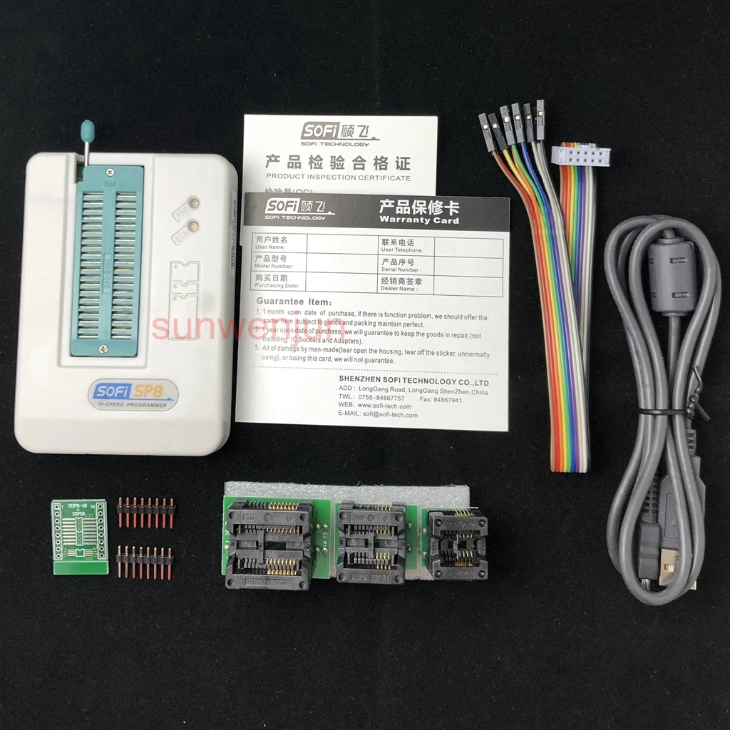 USB EEPROM SPI BIOS Universal SP8-A Programmer support 4000+ chips, include 3 adapters
USB EEPROM SPI BIOS Universal SP8-A Programmer support 4000+ chips, include 3 adapters