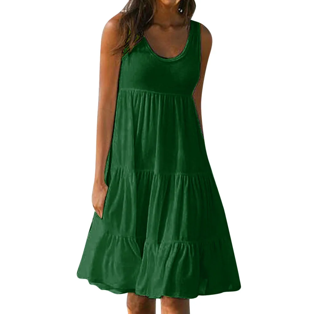 WOMAIL 2019 Womens Bohemian Holiday Summer Solid Loose Sleeveless Lightweight fabric Party Beach Green X-large Dress W30423
WOMAIL 2019 Womens Bohemian Holiday Summer Solid Loose Sleeveless Lightweight fabric Party Beach Green X-large Dress W30423