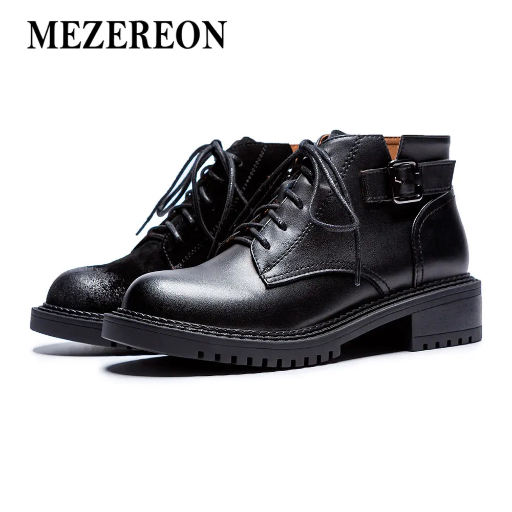 MEZEREON 2018 New Autumn Winter Women Boots High Quality Solid Lace-up European Ladies Shoes Genuine Leather Fashion Boots
MEZEREON 2018 New Autumn Winter Women Boots High Quality Solid Lace-up European Ladies Shoes Genuine Leather Fashion Boots