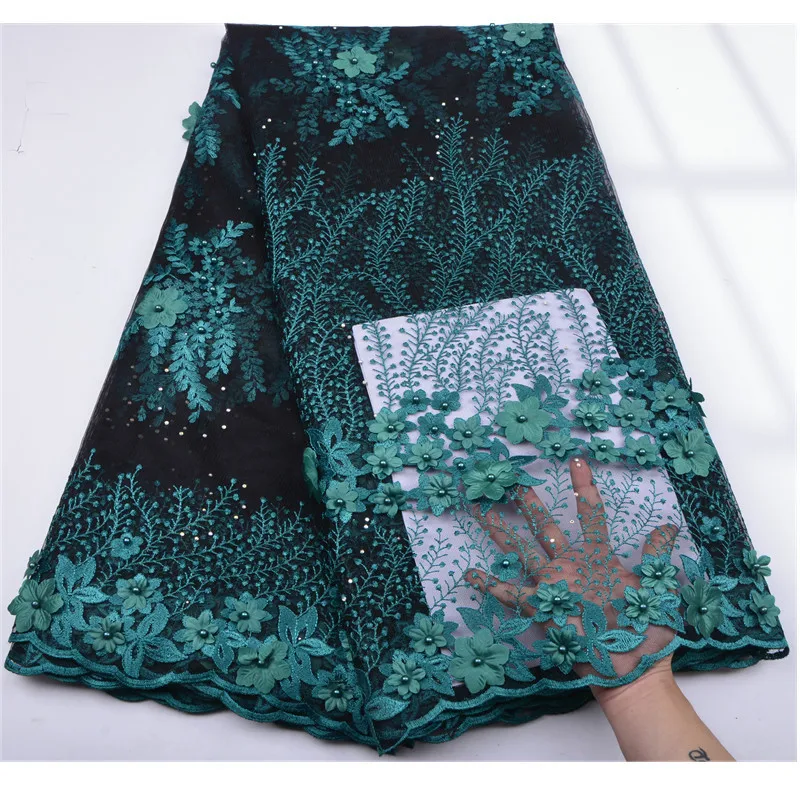 

Latest African Lace Fabric For Wedding 2019 3D Lace Fabric High Quality Nigerian Lace Fabrics Embroidered Lace Fabrics S1255