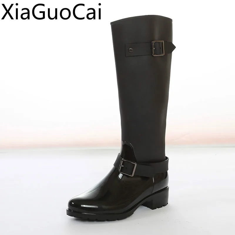 Women's Long Rain Boots Non-slip Waterproof Rainning Boots British Wind Buckle Zipper Slip-On Knee-High Motorcycle Boots
Women's Long Rain Boots Non-slip Waterproof Rainning Boots British Wind Buckle Zipper Slip-On Knee-High Motorcycle Boots
