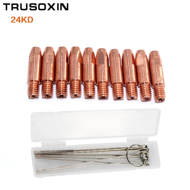 10 Pcs of 24KD MAG MIG Welding Torch Tips-the MIG MAG CO2 Welding Machine/Welding Tool Accessories 1Box Dredge Neeles
10 Pcs of 24KD MAG MIG Welding Torch Tips-the MIG MAG CO2 Welding Machine/Welding Tool Accessories 1Box Dredge Neeles