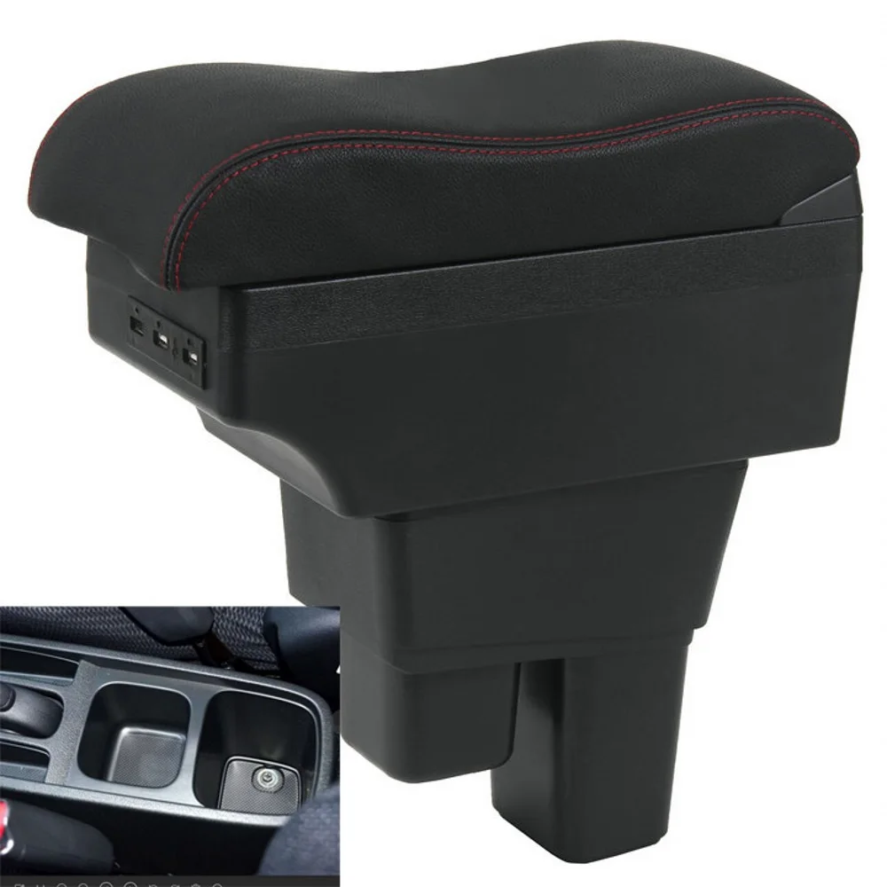 

For Honda Fit Jazz 2nd generation Armrest Box Car Center Console Storage Space Case Elbow Rest with Cup Holder USB Interface