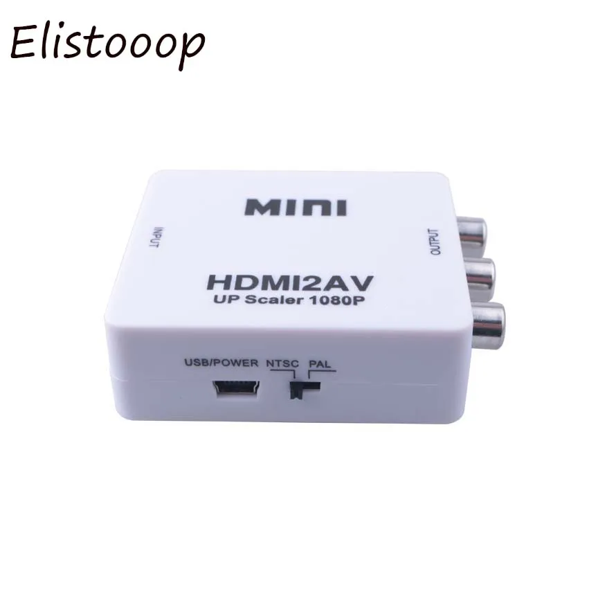 

HDMI TO AV Scaler Adapter HDMI to RCA AV/CVSB L/R Video 1080P HDMI2AV Mini HD Video Converter Box Support NTSC PAL Output