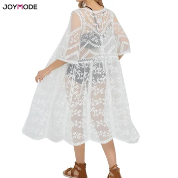 JOYMODE 2018 Embroidered Beach Long Tunic Lace Sheer Swimsuit Bikini Cover Up Women De Plage Dress Beach Wear Cape Pareos Praia
JOYMODE 2018 Embroidered Beach Long Tunic Lace Sheer Swimsuit Bikini Cover Up Women De Plage Dress Beach Wear Cape Pareos Praia