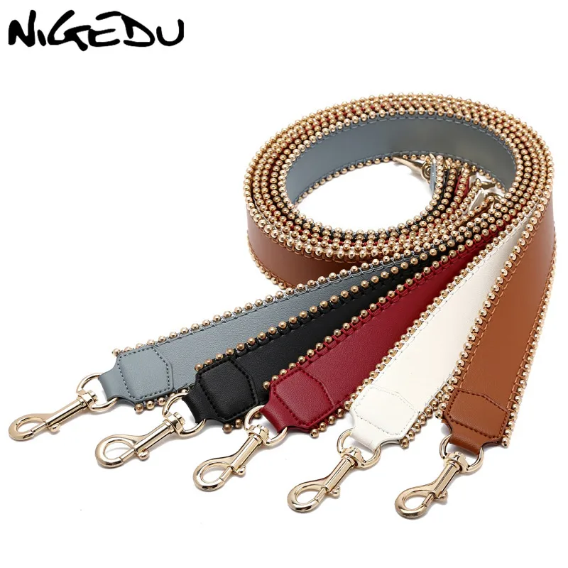 NIGEDU Brand Leather Bag Strap for Handbags Fashion rivets Wide Shoulder Strap for Bag Handbag Accessories belt Black Red white
NIGEDU Brand Leather Bag Strap for Handbags Fashion rivets Wide Shoulder Strap for Bag Handbag Accessories belt Black Red white
