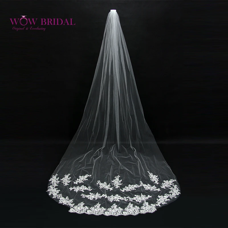 Wowbridal изящная свадебная вуаль для подружки невесты 2021 Тюль с простым дизайном и