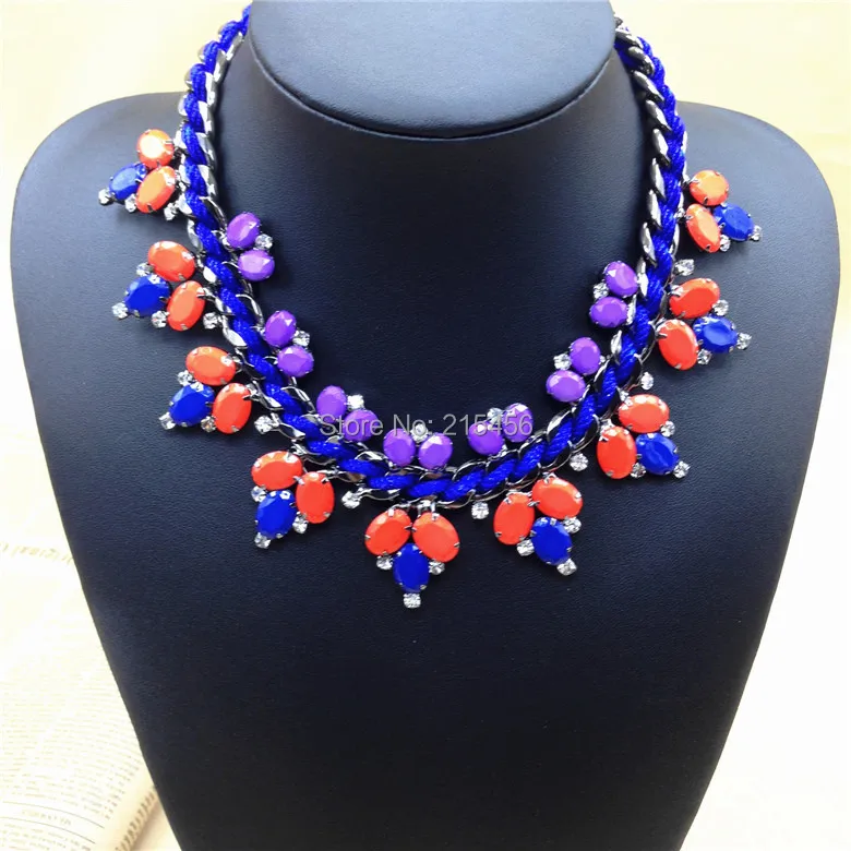 Fashion Luxury Resins Crystal Flowers Pendants Choker Statement Necklace Fashion Knit Chains Jewelry women Free Shipping
Fashion Luxury Resins Crystal Flowers Pendants Choker Statement Necklace Fashion Knit Chains Jewelry women Free Shipping