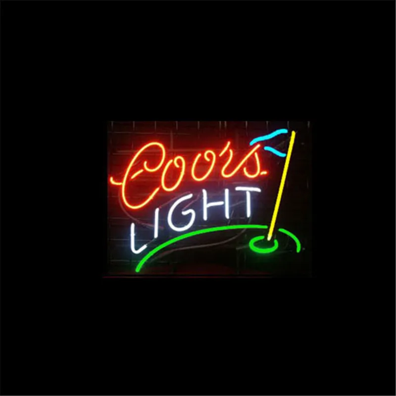 17*14 "Coors Light гольф Открытый неон вывеска остекленная Пивной бар PUB Бильярд