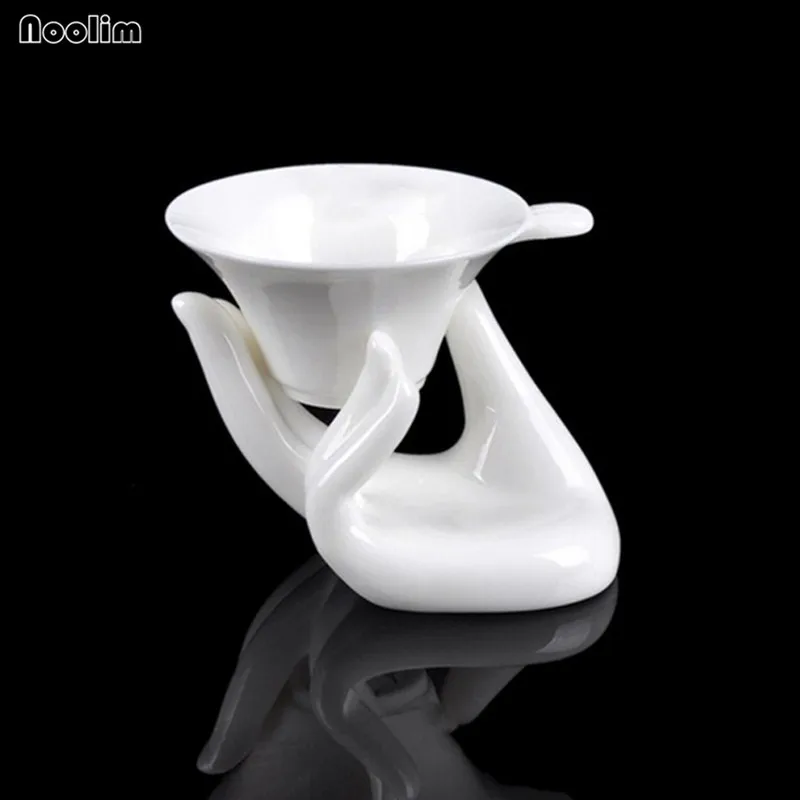 

NOOLIM Chinese Style Kung Fu Tea Set Ceramic Tea Leak Filter White Porcelain Buddha Tea Strainer Tea Ceremony Accessories
