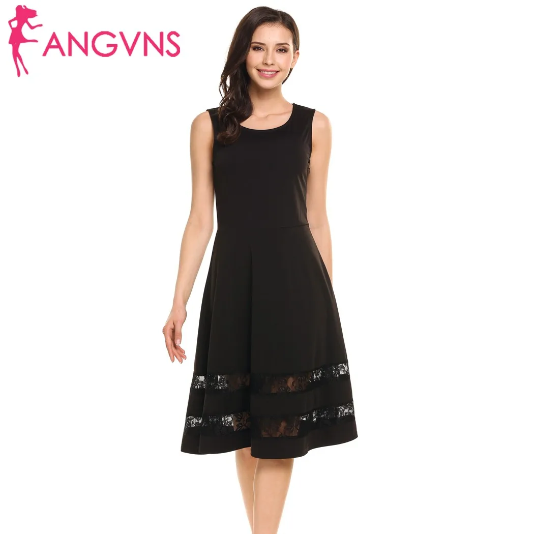ANGVNS Sleeveless Lace Fit and Flare Casual A-Line High Waist Mid-Calf Dress Femme Robe Feminino Vestidos summer spring 2018
ANGVNS Sleeveless Lace Fit and Flare Casual A-Line High Waist Mid-Calf Dress Femme Robe Feminino Vestidos summer spring 2018
