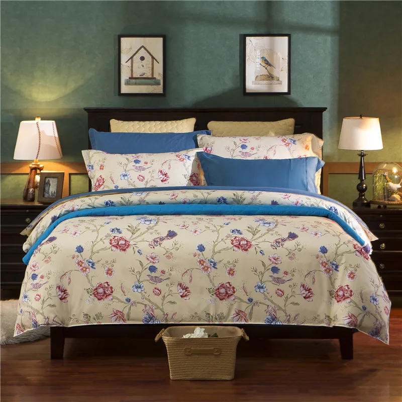 Pastoral Style Blue Prints Bedding Set Super Soft 4PCS Duvet Cover Flat Sheet Pillowcase Comforter Bed Set Twin Full Queen Size
Pastoral Style Blue Prints Bedding Set Super Soft 4PCS Duvet Cover Flat Sheet Pillowcase Comforter Bed Set Twin Full Queen Size