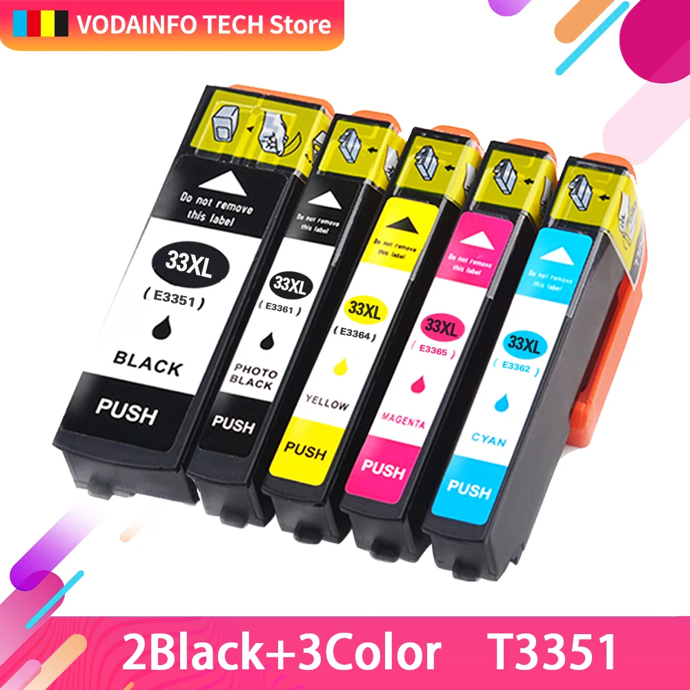 5 шт. 33XL T3351 T3361 T3362 T3363 T3364 чернильный картридж совместимый для Epson XP-530 XP-630 XP-830 XP-635