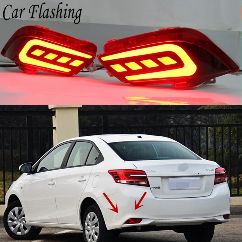 Car Flashing 2 PCS For Toyota Vios 2017 2018 LED warning light brake light moving rear bumper light reflector with 2 functions
Car Flashing 2 PCS For Toyota Vios 2017 2018 LED warning light brake light moving rear bumper light reflector with 2 functions