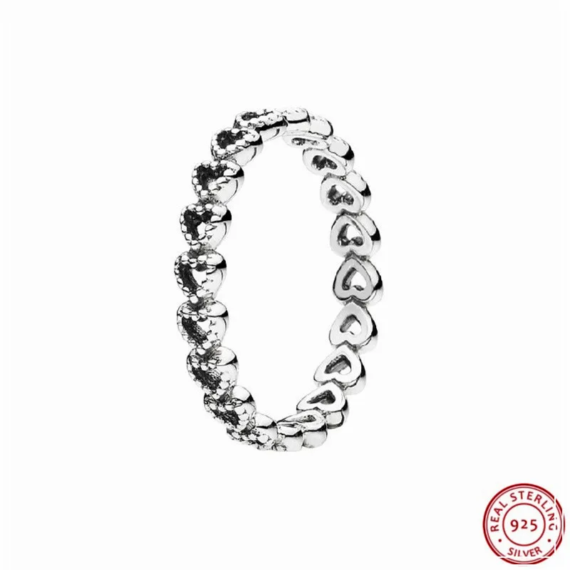 

Beaded Details Elegant Openwork Linked Love Stackable Rings for Women Popular 925 Sterling Silver Jewelry Wholesale FLR075