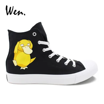 Wen Boys Cartoon Shoes Black Canvas Sneakers Design Psyduck Anime Pokemon Hand Painted Vulcanize Shoes Girls Casual Lacing Flat
Wen Boys Cartoon Shoes Black Canvas Sneakers Design Psyduck Anime Pokemon Hand Painted Vulcanize Shoes Girls Casual Lacing Flat