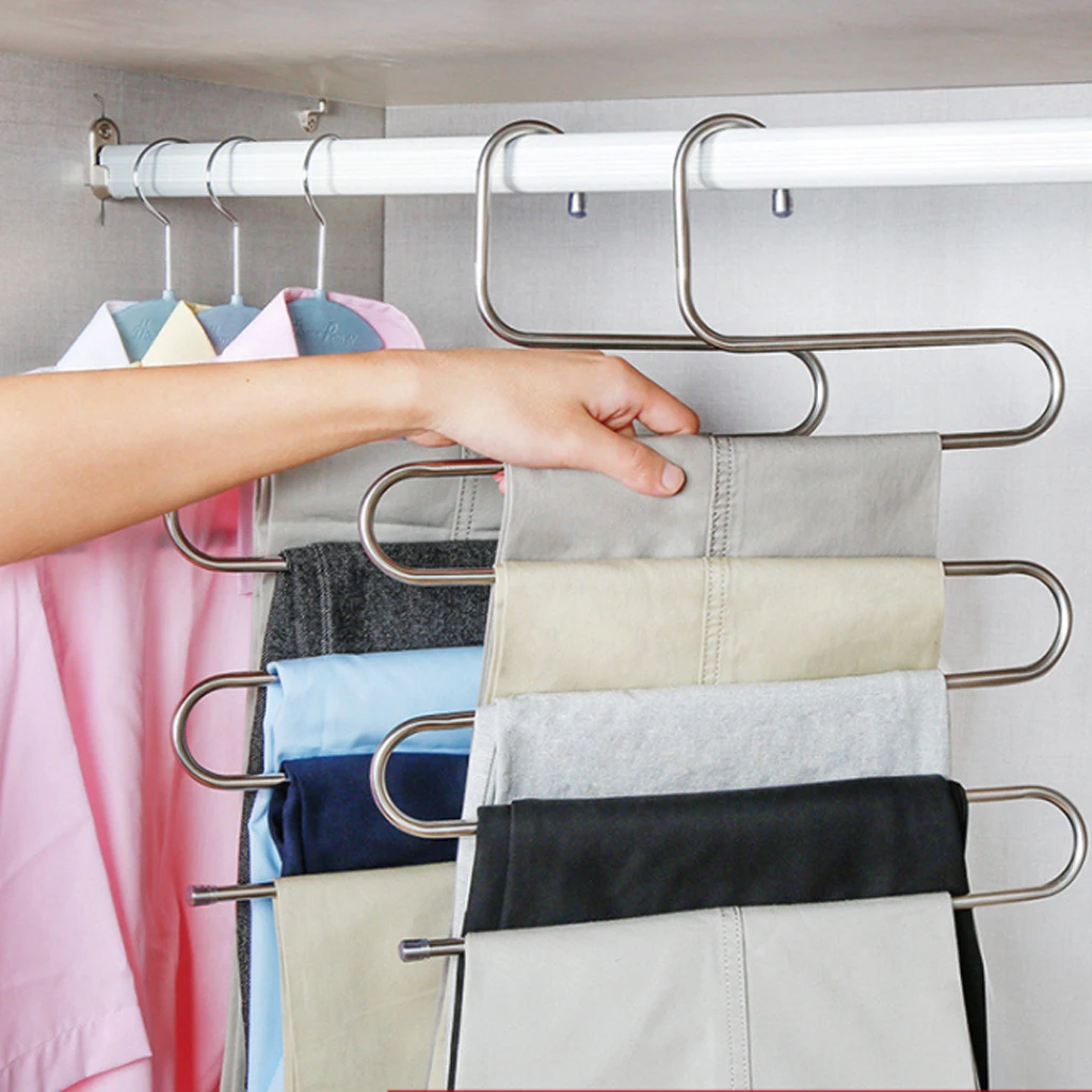 2Pcs/set Creative S Shape MultiFunctional Clothes Hangers Pants Storage Hangers Cloth Rack 5-layer Storage Cloth Hanger J09
2Pcs/set Creative S Shape MultiFunctional Clothes Hangers Pants Storage Hangers Cloth Rack 5-layer Storage Cloth Hanger J09