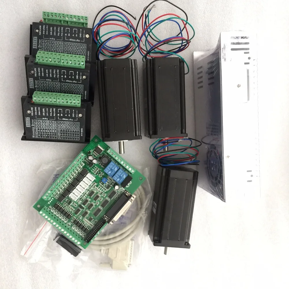 CNC Router 3 Axis kit, 3pcs TB6600 stepper motor driver +one breakout board + 3pcs Nema23 425 Oz-in motor + power supply
CNC Router 3 Axis kit, 3pcs TB6600 stepper motor driver +one breakout board + 3pcs Nema23 425 Oz-in motor + power supply