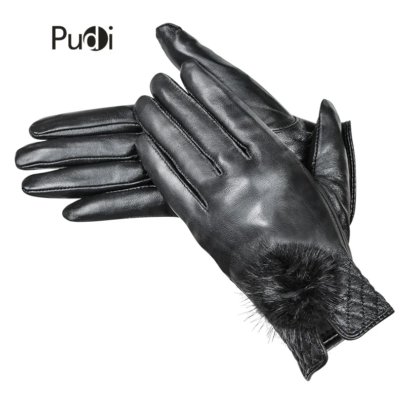 PUDI GL839 женские перчатки из натуральной овечьей кожи с мехом норки новые модные