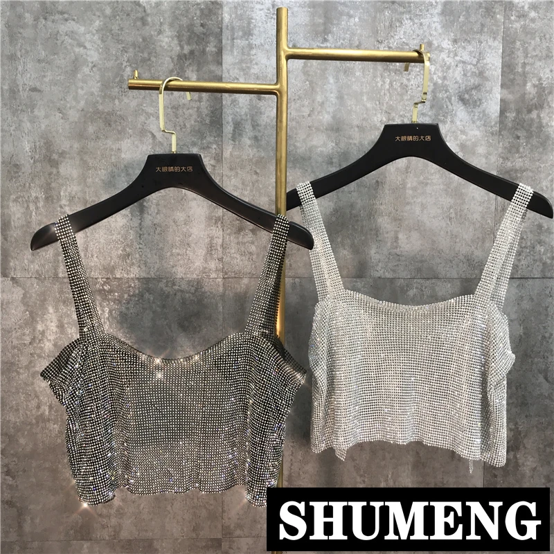 2019 Spring and Summer Shiny Full Chain Water Drill Diamond Vest Short Sling Tops Lady Sexy Camisole
2019 Spring and Summer Shiny Full Chain Water Drill Diamond Vest Short Sling Tops Lady Sexy Camisole