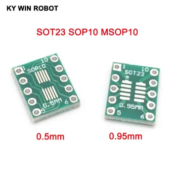100pcs SOT23 SOP10 MSOP10 Umax SOP23 to DIP10 Pinboard SMD To DIP Adapter Plate 0.5mm/0.95mm to 2.54mm DIP Pin PCB Board Convert
100pcs SOT23 SOP10 MSOP10 Umax SOP23 to DIP10 Pinboard SMD To DIP Adapter Plate 0.5mm/0.95mm to 2.54mm DIP Pin PCB Board Convert
