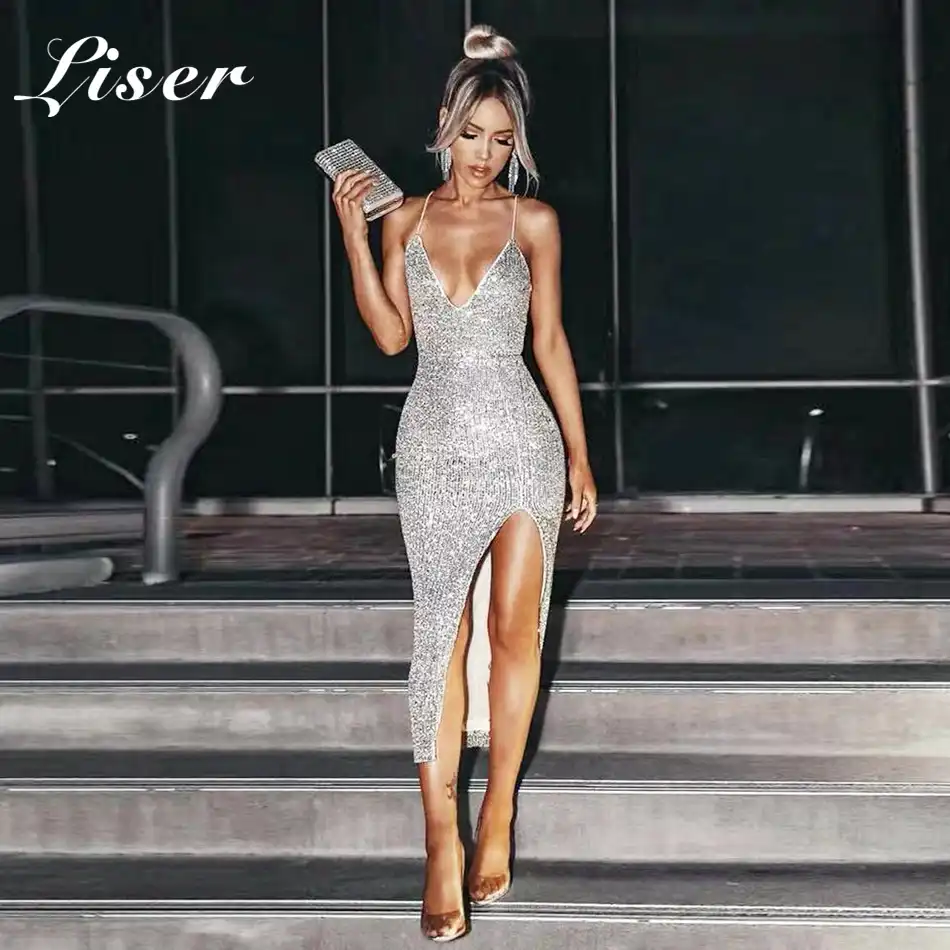 celebrity silver dress