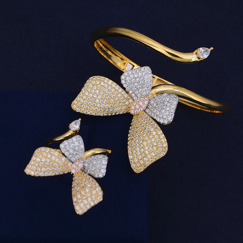 Bridal Wedding Engagement 2 PCS Bangle Bracelet Ring Jewelry Sets For Women Full Cubic Zirconia Luxury Ladies Anniversary Gift
Bridal Wedding Engagement 2 PCS Bangle Bracelet Ring Jewelry Sets For Women Full Cubic Zirconia Luxury Ladies Anniversary Gift