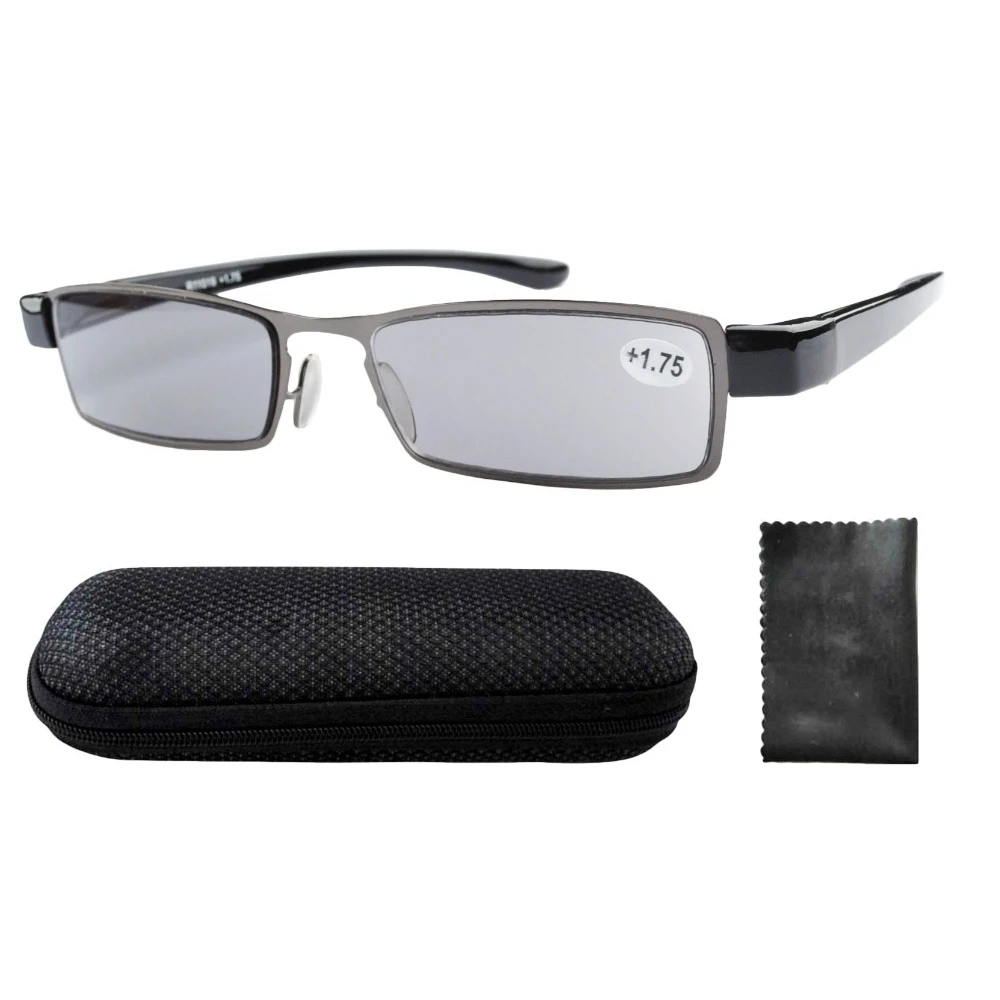R11019 Eyekepper Patent Lightweight Stainless Steel Frame Gray Lens Sun Readers Reading Glasses+1.0/+1.25/+1.5/+1.75/+2.0/+2.25
R11019 Eyekepper Patent Lightweight Stainless Steel Frame Gray Lens Sun Readers Reading Glasses+1.0/+1.25/+1.5/+1.75/+2.0/+2.25