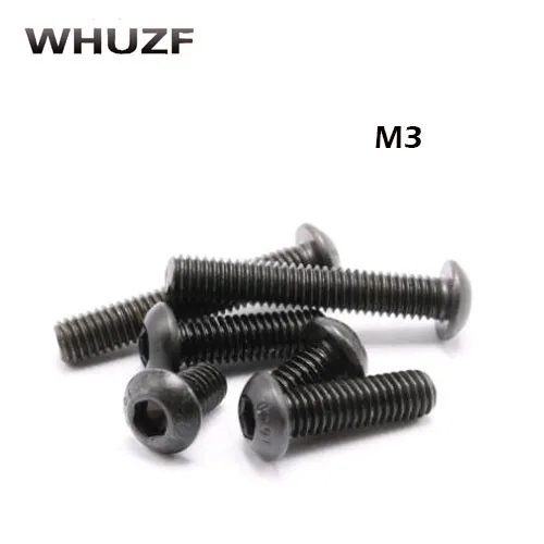 100pcs M3 yuan cup Half round pan head black grade 10.9 carbon Steel Hex Socket Head Cap Screw,
100pcs M3 yuan cup Half round pan head black grade 10.9 carbon Steel Hex Socket Head Cap Screw,