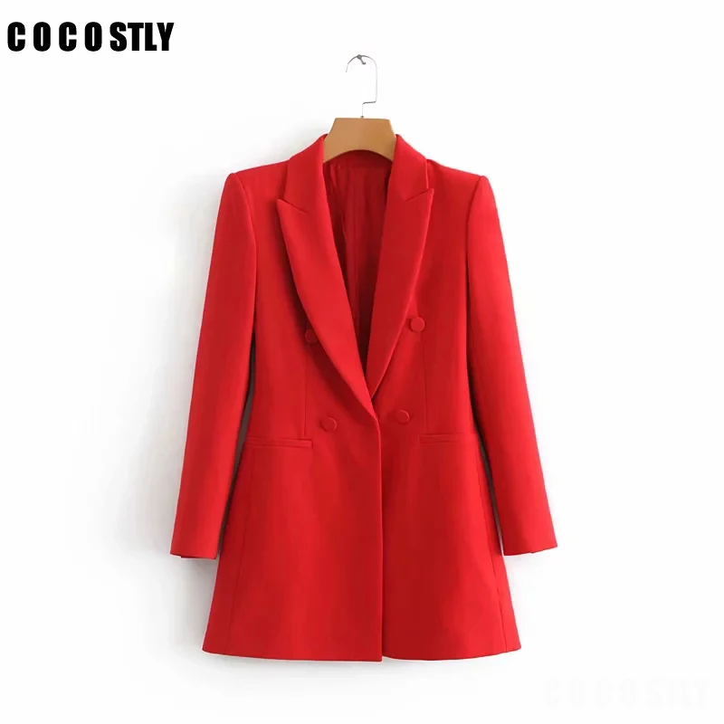 Blazer women shrug long blazers long sleeve Notched collar solid red black outerwear office lady work wear basic chic tops
Blazer women shrug long blazers long sleeve Notched collar solid red black outerwear office lady work wear basic chic tops