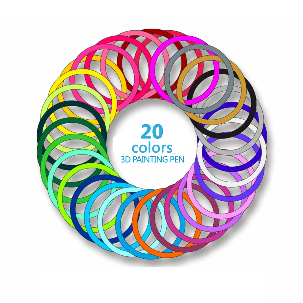 Education Drawing Toys, 20Pieces/lot 3D Printer Filament 5M/pcs 20 Colors 1.75mm PLA 3D Print Filament For 3D Printer Or 3D Pen
Education Drawing Toys, 20Pieces/lot 3D Printer Filament 5M/pcs 20 Colors 1.75mm PLA 3D Print Filament For 3D Printer Or 3D Pen