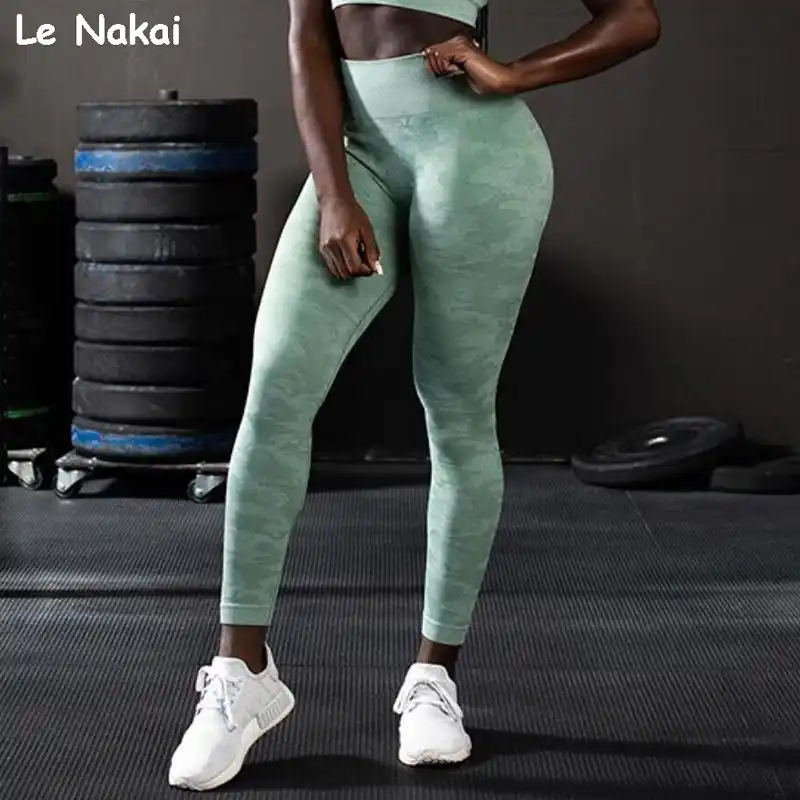 green camo yoga pants