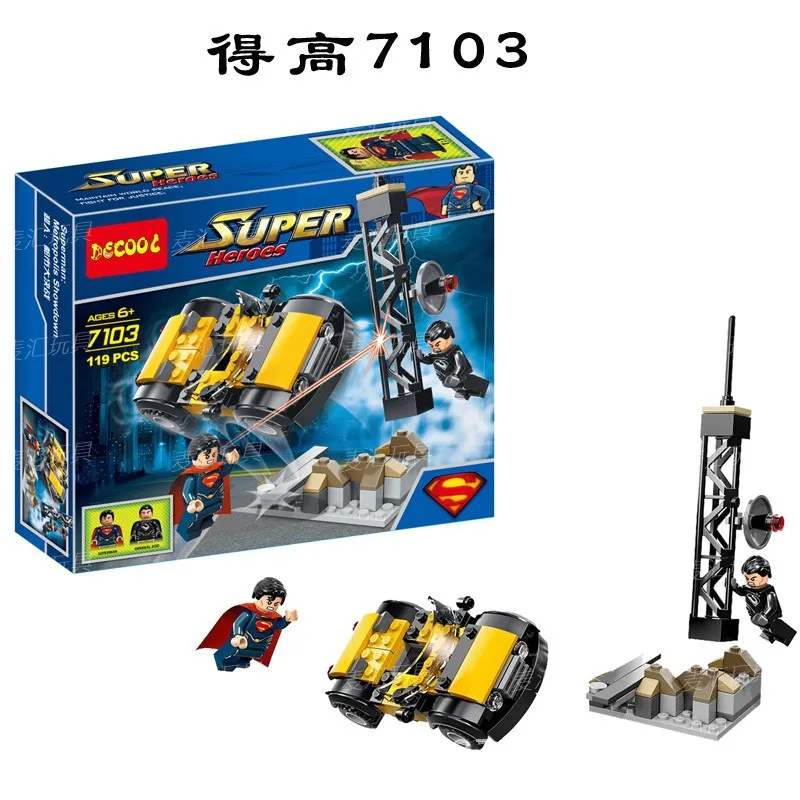 7103 119pcs Super man/ General Zod War Chariot Urban Armageddon Compatible 76002 Building Block Toy 
7103 119pcs Super man/ General Zod War Chariot Urban Armageddon Compatible 76002 Building Block Toy