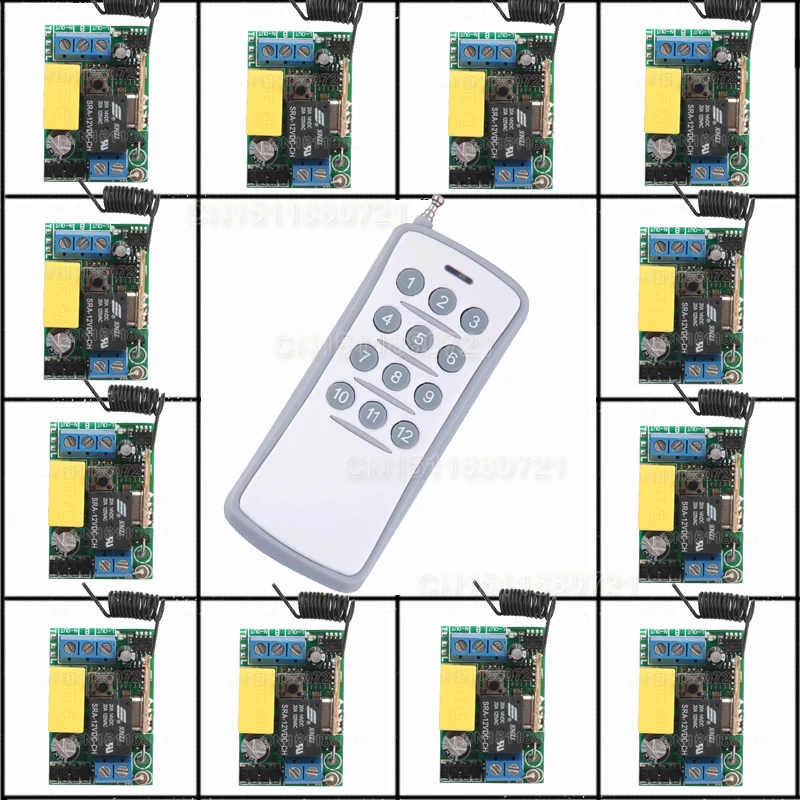 220V 12CH Wireless Remote Control Switch System Light/Lamp LED SMD Access System ON OF
220V 12CH Wireless Remote Control Switch System Light/Lamp LED SMD Access System ON OF