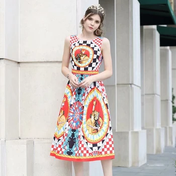 XF Hawaii Beach Holiday Party Milan Fashion F1 Square Grid Shield Print Print Round Neck High Waist Casual 2019 Summer Dresses
XF Hawaii Beach Holiday Party Milan Fashion F1 Square Grid Shield Print Print Round Neck High Waist Casual 2019 Summer Dresses