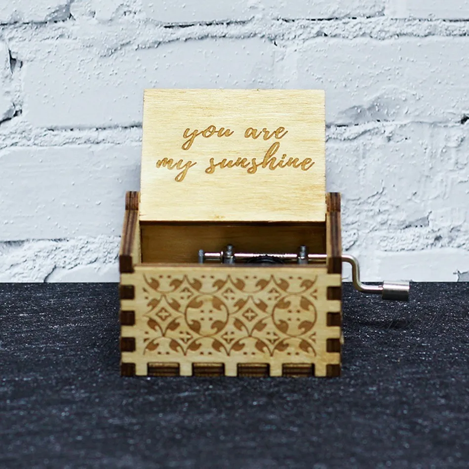 New Arrivals You Are My Sunshine river moon Star War Game Of Thrones Wooden Music Box Birthday Party Favors Gift For Kids
New Arrivals You Are My Sunshine river moon Star War Game Of Thrones Wooden Music Box Birthday Party Favors Gift For Kids