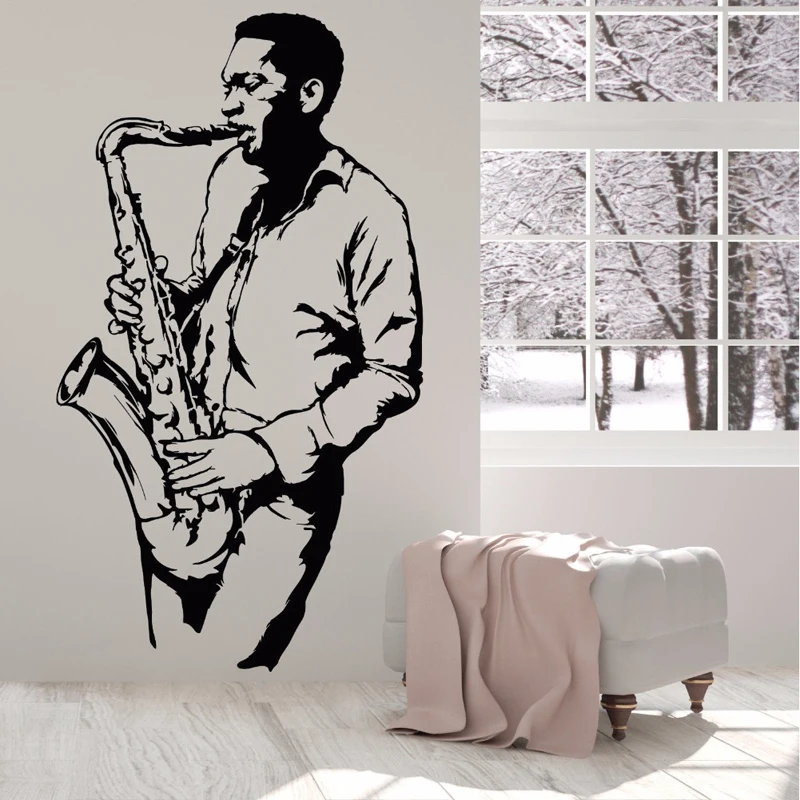Vinyl Wall Decal Saxophone Player Wall Sticker Jazz Club Musician Man Player Wall Art Mural Music Studio Wall Decoration W123 
Vinyl Wall Decal Saxophone Player Wall Sticker Jazz Club Musician Man Player Wall Art Mural Music Studio Wall Decoration W123