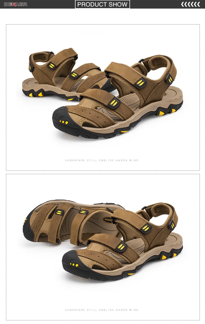 DEKABR New Fashion Summer Shoes Cow Leather Men Sandals Mens Casual Shoes Non-slip Rubber Soles Beach Shoes Plus Size 38 ~ 47 18