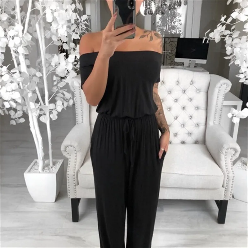 2019 Women Jumpsuit Fashion Off Shoulder Bodycon Jumpsuit Romper Bodysuit Trousers Solid Color Romper Plus Size Playsuit S-2XL
2019 Women Jumpsuit Fashion Off Shoulder Bodycon Jumpsuit Romper Bodysuit Trousers Solid Color Romper Plus Size Playsuit S-2XL