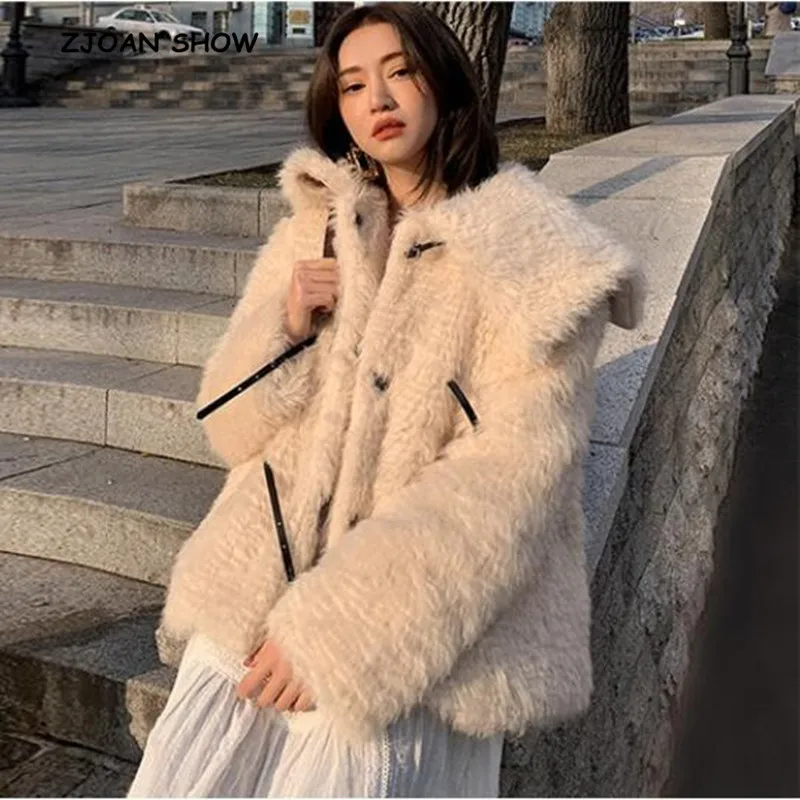 2018 New Winter Vintage Navy collar Curly Hairy Shaggy Belt Button Faux Fur Coat Single-breasted Loose Warm Fur Jacket Outwear
2018 New Winter Vintage Navy collar Curly Hairy Shaggy Belt Button Faux Fur Coat Single-breasted Loose Warm Fur Jacket Outwear