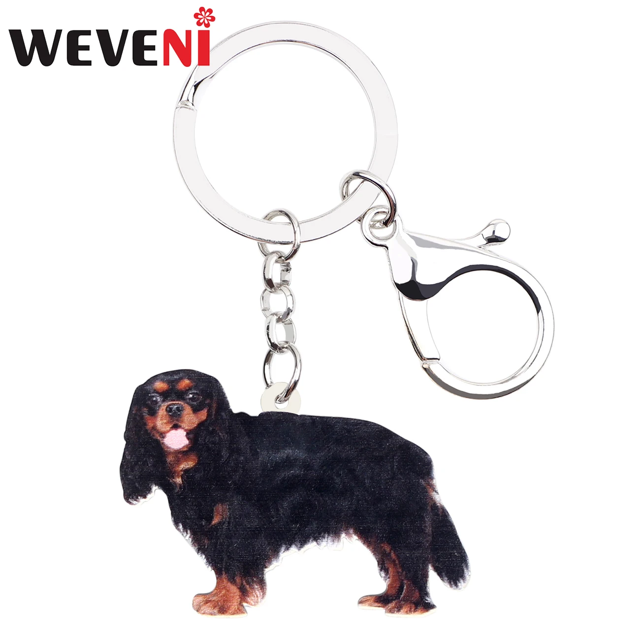 WEVENI Acrylic Black&Tan Cavalier King Charles Spaniel Dog Key Chains Hoklder Cute Animal Jewelry For Women Girls Bag Car Charms
WEVENI Acrylic Black&Tan Cavalier King Charles Spaniel Dog Key Chains Hoklder Cute Animal Jewelry For Women Girls Bag Car Charms