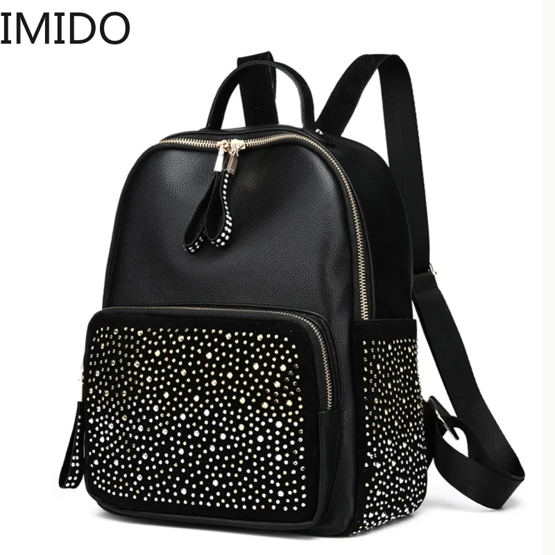 IMIDO New Shining Rhinestones Travel Backpack Shoulder Schoolbag Girl Lady PU Leather Small Bags for Women 2019 Mochila Feminina
IMIDO New Shining Rhinestones Travel Backpack Shoulder Schoolbag Girl Lady PU Leather Small Bags for Women 2019 Mochila Feminina