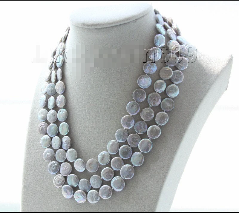 FREE SHIPPING *******adjustable 16-19 3row 12mm coin fastener gray pearls necklace e2262
FREE SHIPPING *******adjustable 16-19 3row 12mm coin fastener gray pearls necklace e2262