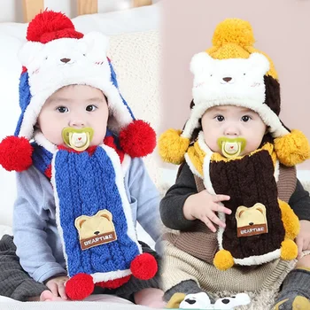 Winter Baby Hat and Scarf Cute Bear Crochet Knitted Caps for Infant Boys Girls 6-12M Children Kids Neck Warmer Free Shipping
Winter Baby Hat and Scarf Cute Bear Crochet Knitted Caps for Infant Boys Girls 6-12M Children Kids Neck Warmer Free Shipping