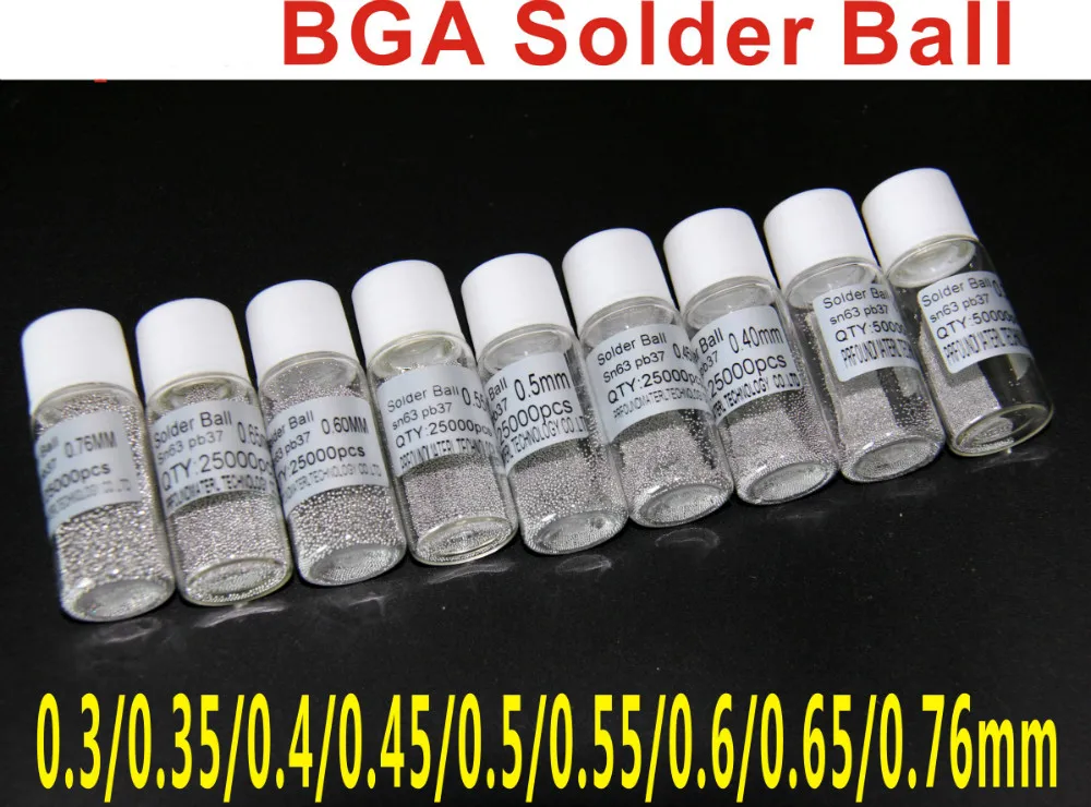 Free shopping 0.25mm/ 0.3mm/ 0.35mm/ 0.4mm/ 0.45mm/ 0.5mm/0.55mm/0.6mm/ 0.76mm/ bga solder ball 25000pcs / bottle
Free shopping 0.25mm/ 0.3mm/ 0.35mm/ 0.4mm/ 0.45mm/ 0.5mm/0.55mm/0.6mm/ 0.76mm/ bga solder ball 25000pcs / bottle