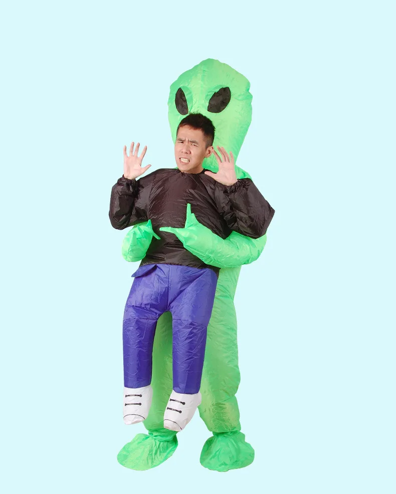 Green Alien Inflatable Costume For Adult Christmas/Halloween/Birthday/Make-up Party Fun Toys ET Dress Up Cosplay Suits Outfit 10